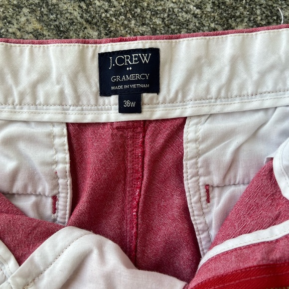 J Crew Mens Shorts Linen Red Color SIZE 36 - Picture 2 of 3